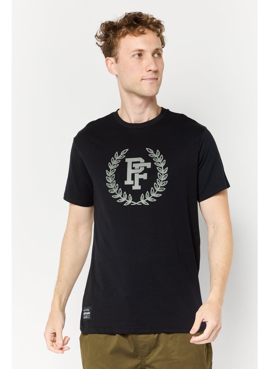 Paul Frank - Men Regular Fit Crew Neck Short Sleeves Graphic Print T-Shirt, Black - Image 1