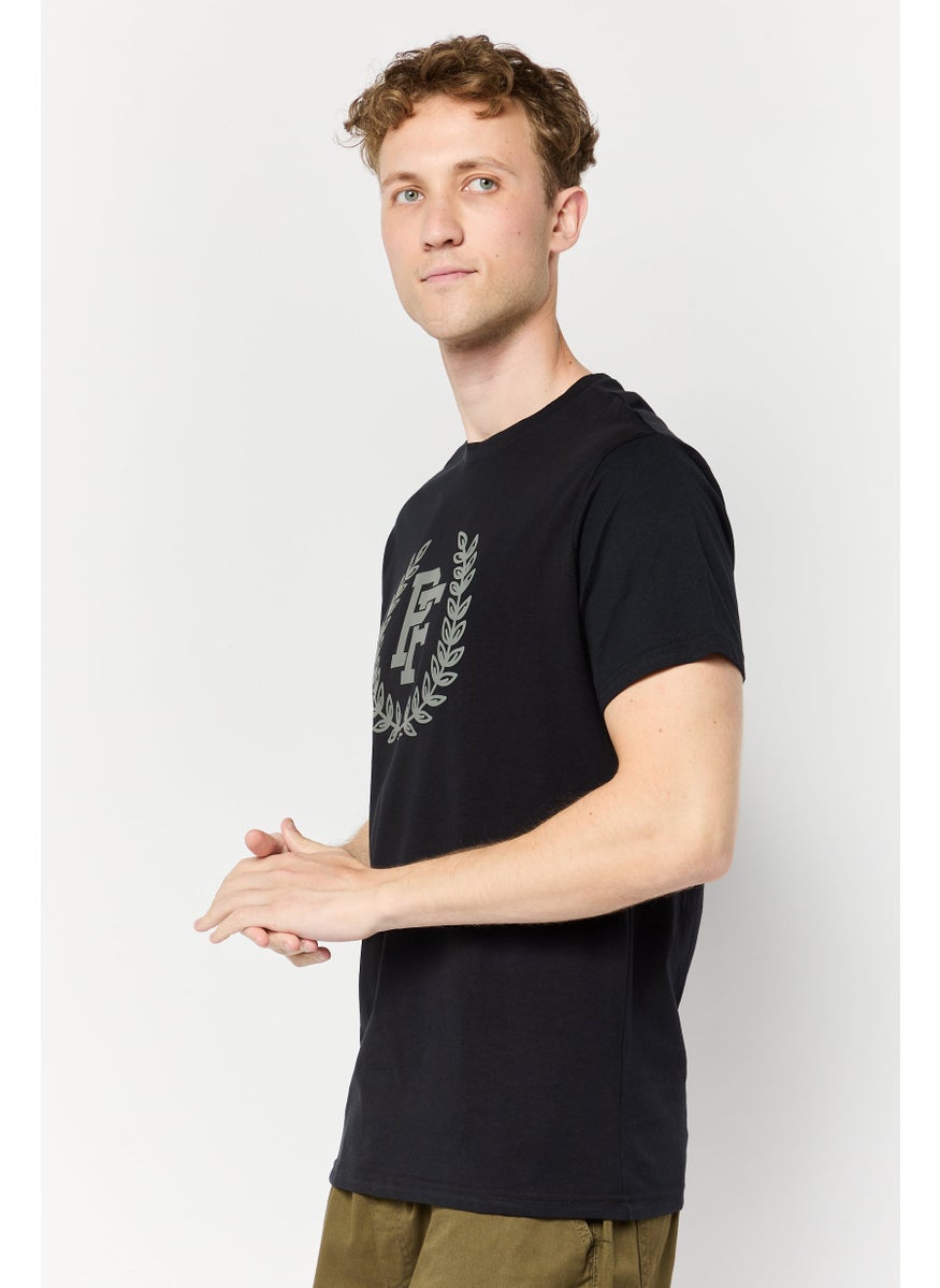 Paul Frank - Men Regular Fit Crew Neck Short Sleeves Graphic Print T-Shirt, Black - Image 1