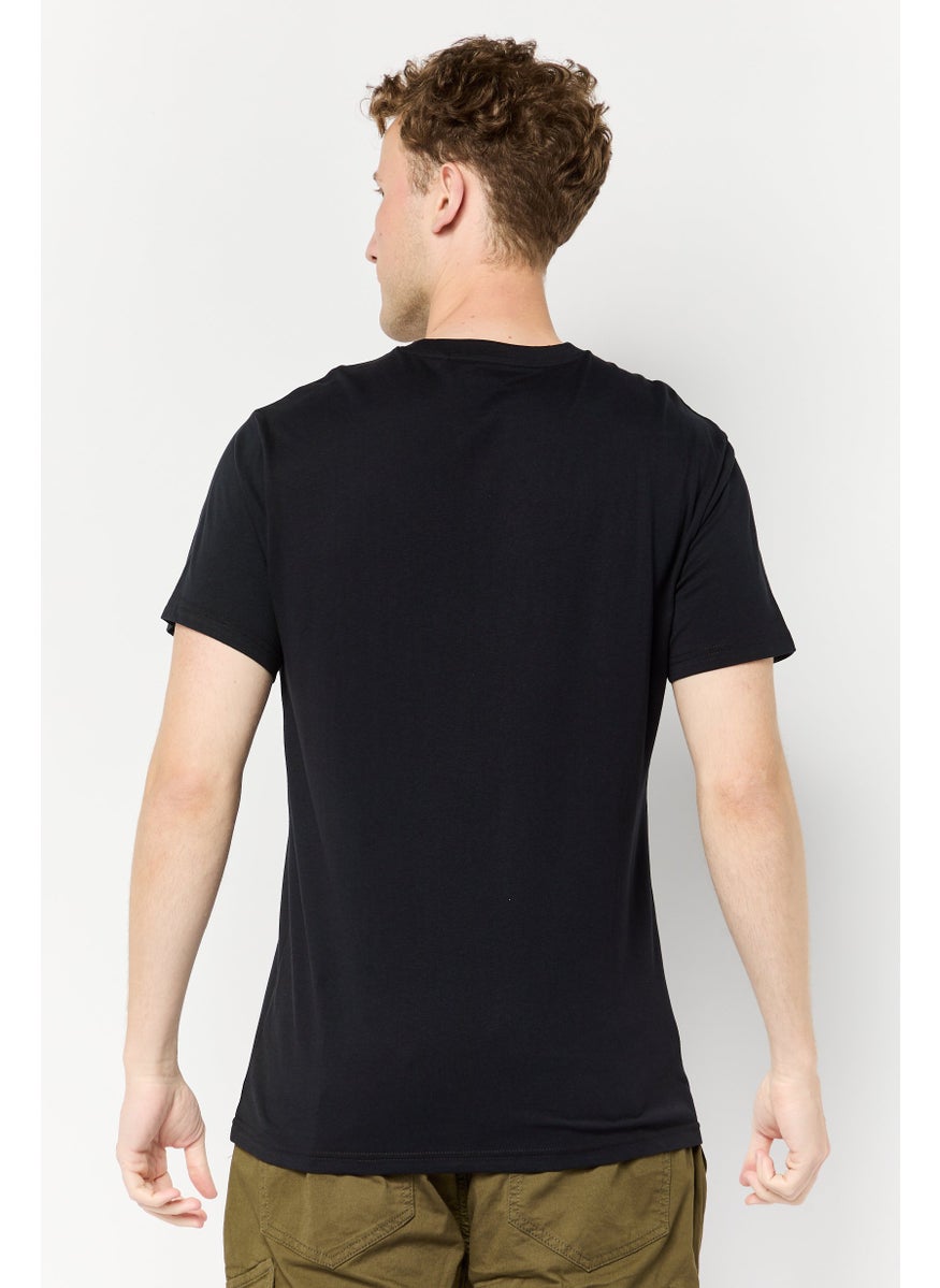 Paul Frank - Men Regular Fit Crew Neck Short Sleeves Graphic Print T-Shirt, Black - Image 1