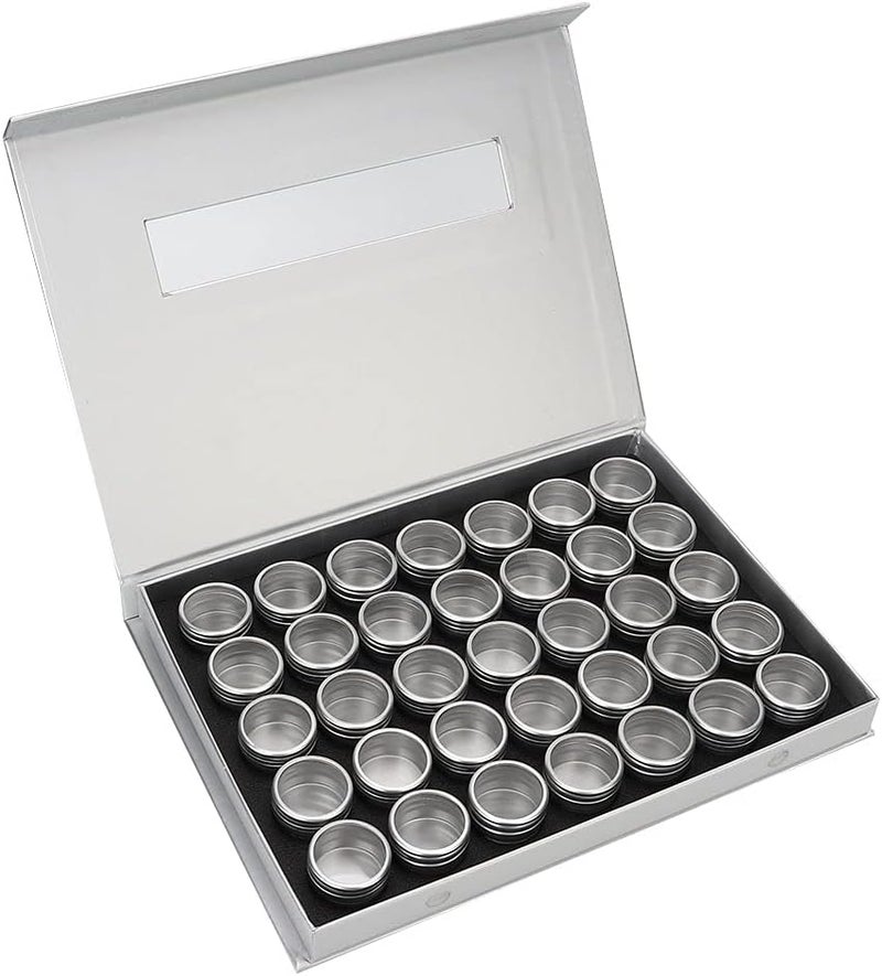 Nail Art Storage Box, Nail Accessories Container with 35 Aluminum Compartments, Magnetic Closure Hard Sponge Insert for Rhinestones and Manicure Tools, Compact Organizer for Home o - Image 4