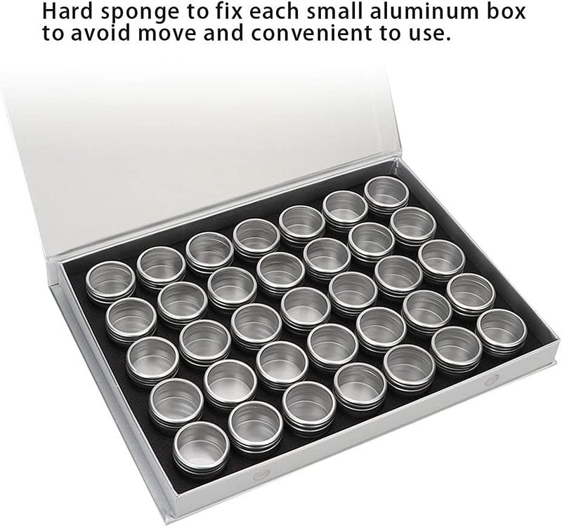 Nail Art Storage Box, Nail Accessories Container with 35 Aluminum Compartments, Magnetic Closure Hard Sponge Insert for Rhinestones and Manicure Tools, Compact Organizer for Home o - Image 3