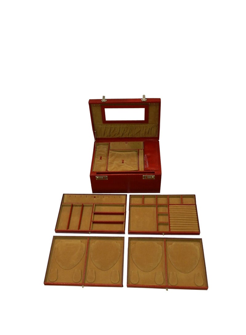 LAVERI LEATHER Laveri Jewellery Box Ring Necklace Earring Bracelet Storage Box Leather Multifunction Jewelry Organizer Box  - Image 2