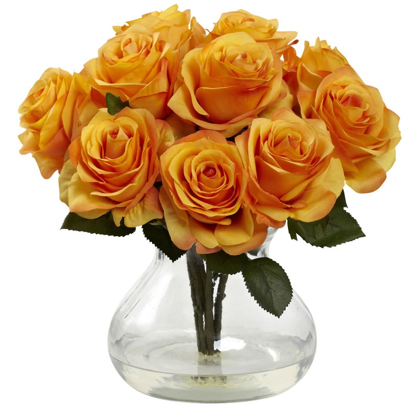 Nearly Natural Nearly Natural Rose Arrangement with Vase 