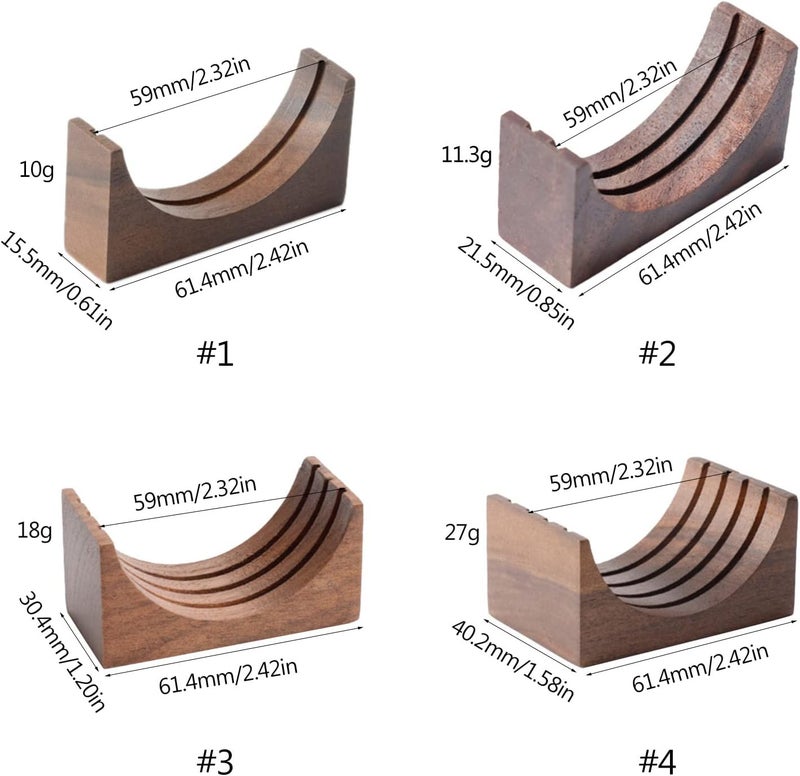 مرشح قابل لإعادة الاستخدام للقهوة من نوع Espresso-Puck Screen Walnut-Stand، مخصص لحاملات أكواب الإسبريسو (Espresso-Portafilter Holders)، مصنوع من الخشب، يناسب أحجام أكواب الإسبريسو 51/53/58 مم، ويحتوي على أربع شبكات. - Image 4