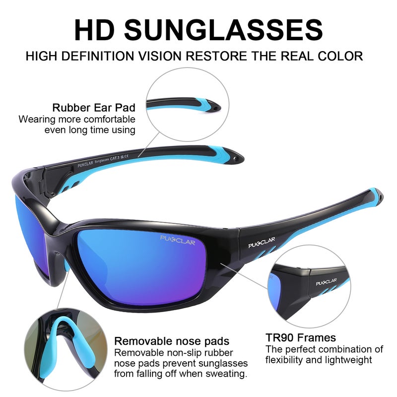 PUKCLAR Polarised Sports Sunglasses for Men Women Driving Sunglasses Cycling Running Fishing Goggles - Image 4