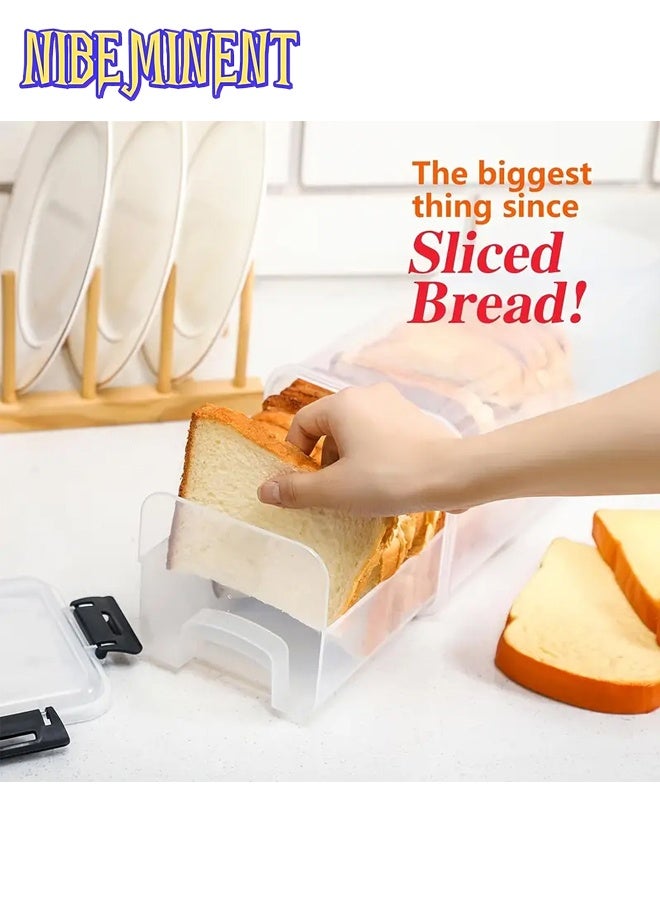 NIBEMINENT 1pc Airtight Bread Box with Lid, Bread Storage Container with Tray – Clear Plastic Food Storage Container with Inner Compartments, Reusable Rectangular Bread Keeper for Freshness, Plastic Food Preserver, Container/Holder for Homemade Loaves and Baked Goods, Kitchen Accessories（Black） - Image 5