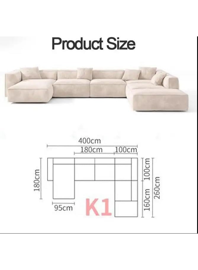 AL Zakharef Furniture Luxury 7-Seater U-Shaped Sectional Sofa | Premium MDF Wood Frame | Modern Velvet Upholstered Sofa with Chaise | Spacious & Stylish Living Room Sofa Set - Image 2