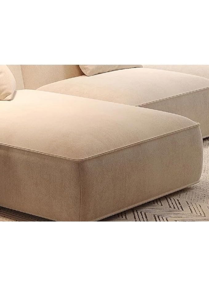 AL Zakharef Furniture Luxury 7-Seater U-Shaped Sectional Sofa | Premium MDF Wood Frame | Modern Velvet Upholstered Sofa with Chaise | Spacious & Stylish Living Room Sofa Set - Image 4