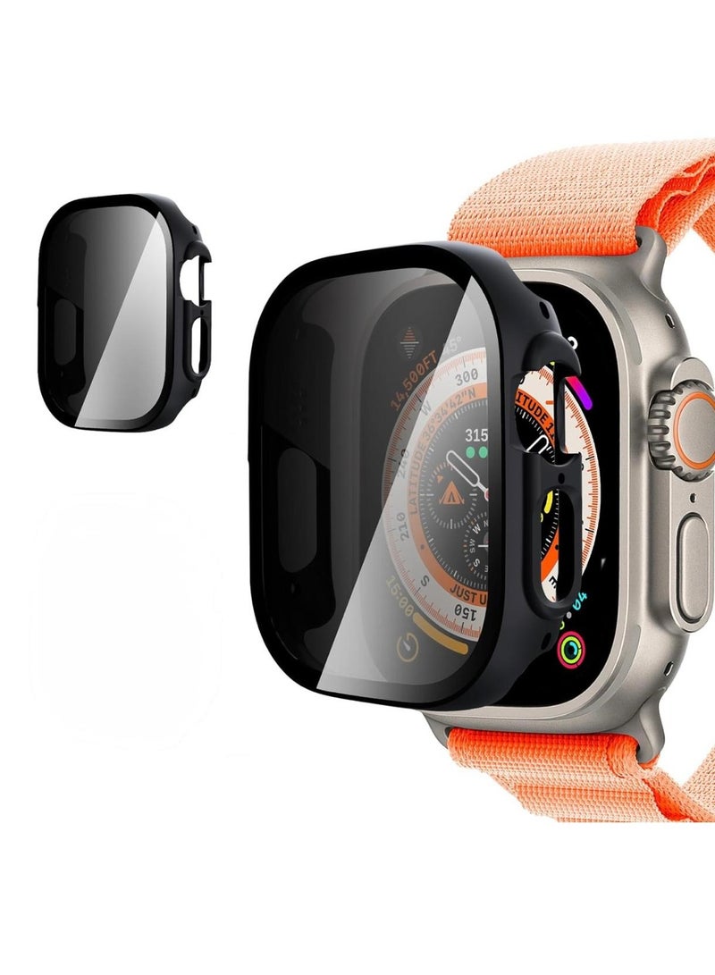 Denx Case with Screen Protector for Apple Watch Ultra 2-1 49mm, Overall Protective Cover, Built-in Tempered Glass Film High Sensitivity (Black)  - Image 1