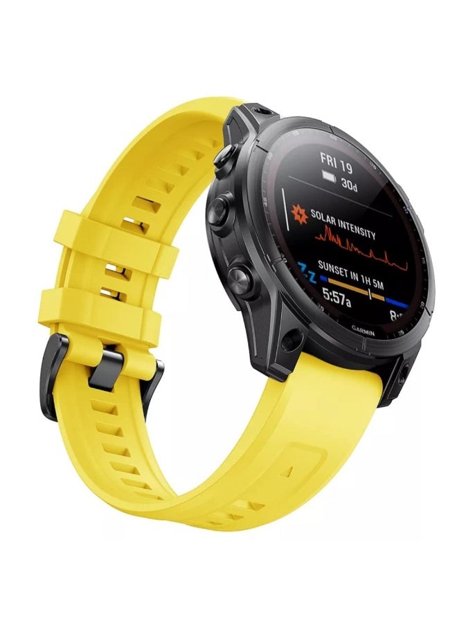 Dado 26mm Silicone Strap Compatible with Garmin Fenix 7X/6X/5X/5 Plus/6X Pro/3/3 HR/Descent MK1/D2 Delta PX – Quick Release Sport Band