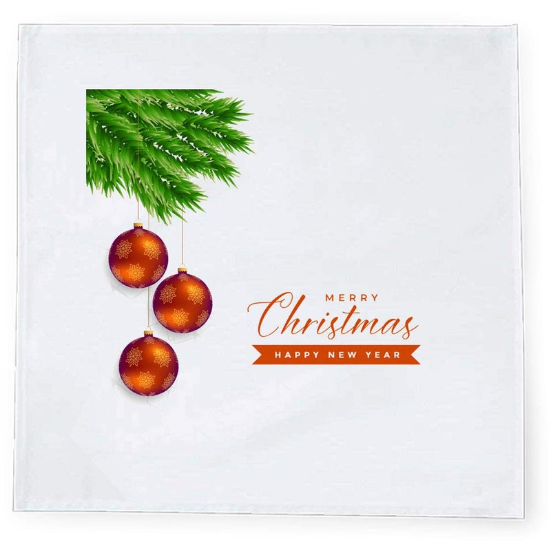 Khakee 6 Pcs Christmas Theme Tafta Silk Table Napkins 10x 10 for Xmas Decoration Christmas OrnamentsChristmas Gift npxmas163P - Image 2