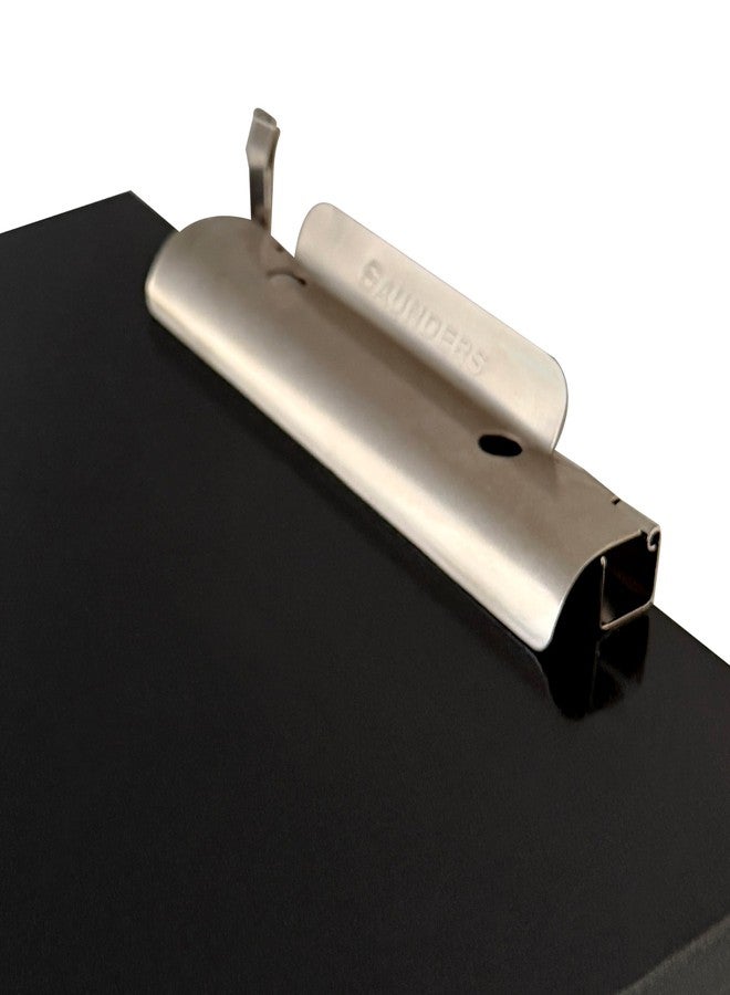 سوندرز لوحة كتابة معدنية من ساوندرز مع مساحة تخزين، سوداء اللون، ذات طبقة واحدة، مناسبة للتمريض، منظم أوراق بحجم الرسائل، مشبك فولاذي مزود بقفل ذاتي، حامل نماذج للمكتب والمدرسة والعمل - صنع في الولايات المتحدة الأمريكية - Image 5