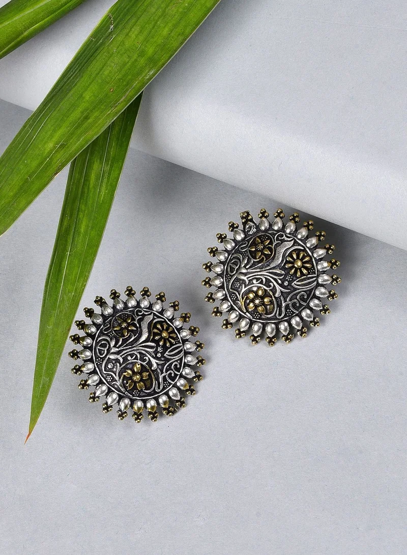 SOHI Silver Plated Designer Earrings