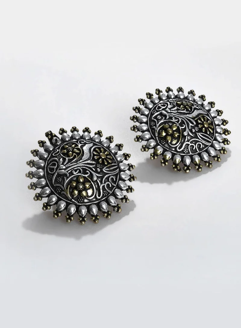 SOHI Silver Plated Designer Earrings