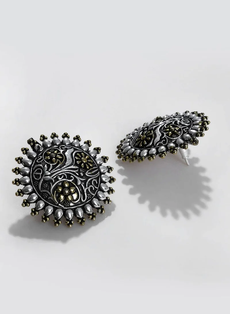 SOHI Silver Plated Designer Earrings