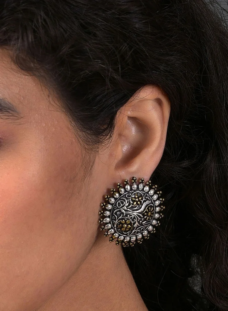 SOHI Silver Plated Designer Earrings