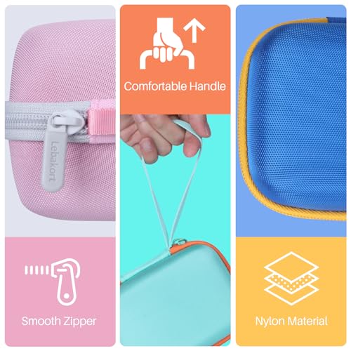 Lebakort Hard Case Compatible with Yoto Mini Kids Audio Music Player Children Speaker Plays Audiobook Cards Radio (Pink + Off White Case) - Image 4