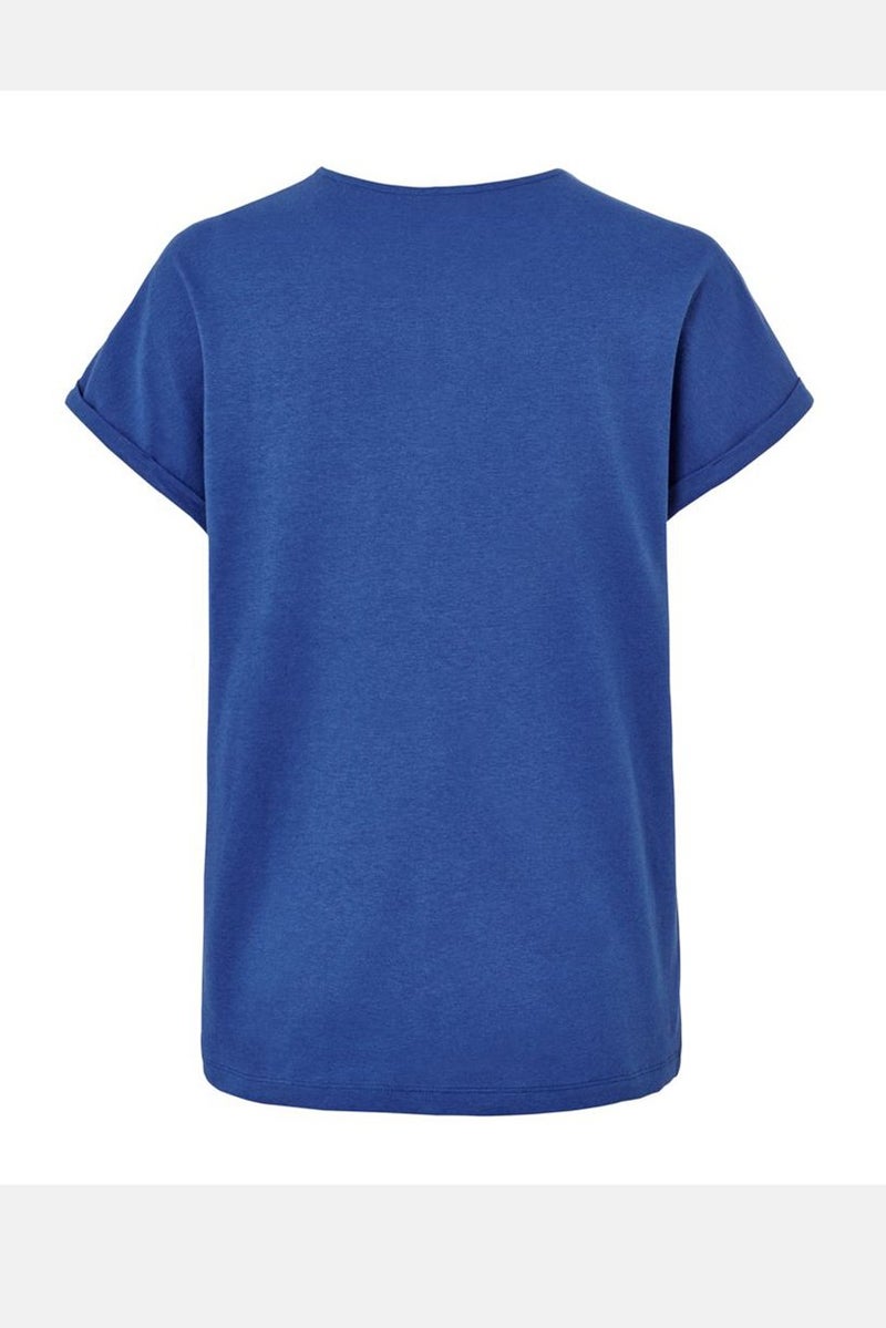 Tchibo Women Keyhole Short Sleeve Plain Top, Blue - Image 2