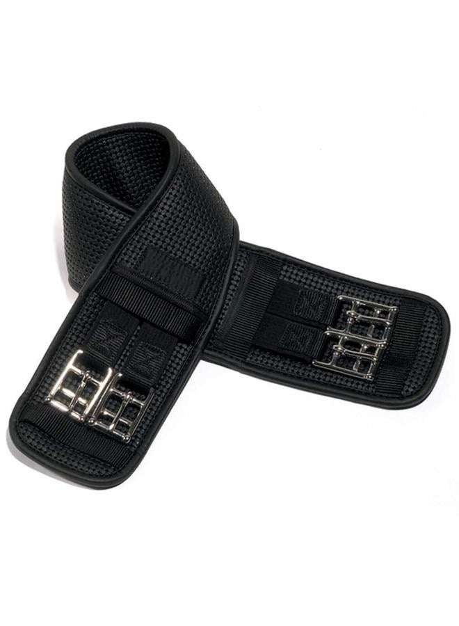 Ovation Ovsellerie Airform Chafeless Dressage Girth - Cushioned Textured Soft Horse Girth with Stainless Steel Hardware, Black, 18 - Image 1