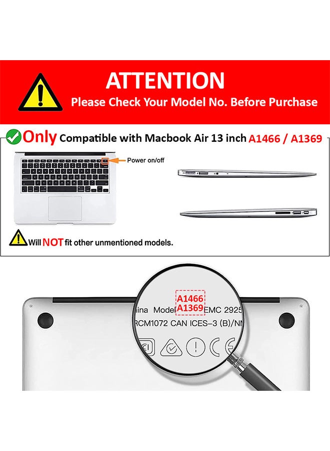 CATANES MacBook Air 13 Inch Case (2010-2017 Release) Models A1466 / A1369 Plastic Hard Shell Case Black  - Image 2