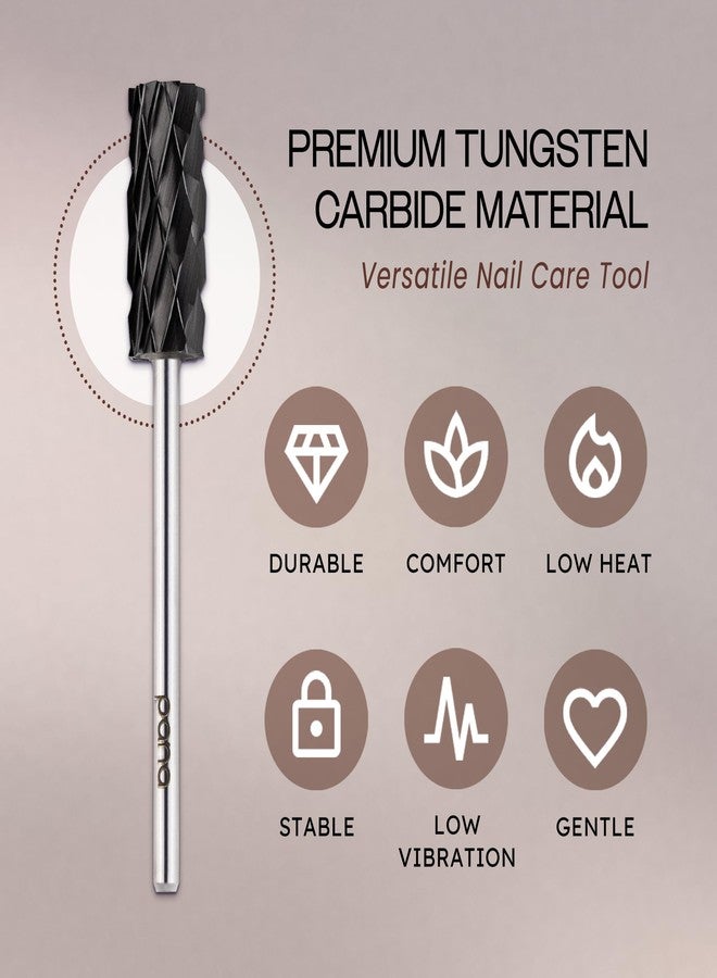 PANA Flat Top Small Barrel 3/32" Shank Size - Fast remove Acrylic or Hard Gel - (DLC Black, 5X Coarse Grit) - Nail Drill Bit for Manicure Pedicure Salon Professional or Beginner - Image 3