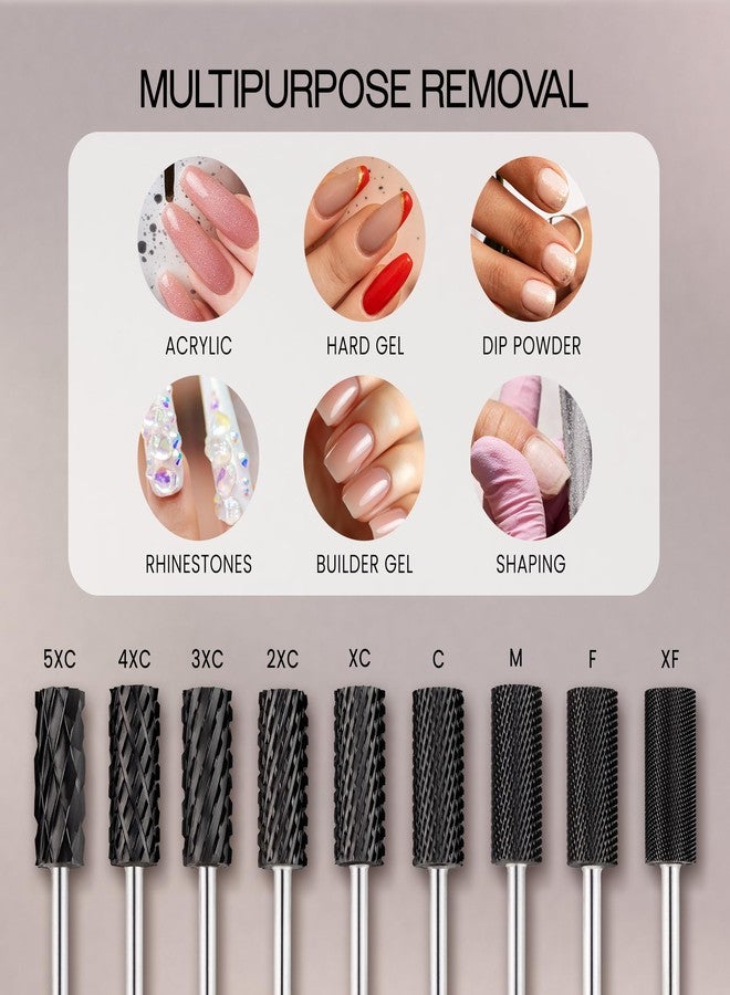 PANA Flat Top Small Barrel 3/32" Shank Size - Fast remove Acrylic or Hard Gel - (DLC Black, 5X Coarse Grit) - Nail Drill Bit for Manicure Pedicure Salon Professional or Beginner - Image 5