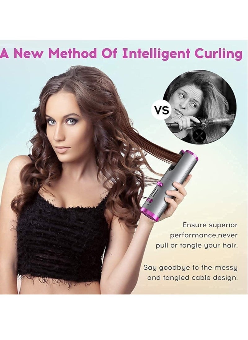 JAJEEK - "Cordless Automatic Hair Curler – Portable USB Rechargeable Curling Iron with LCD Temperature Display, Fast Heating & Auto-Rotating for Travel & Home (FHC61)" - Image 1