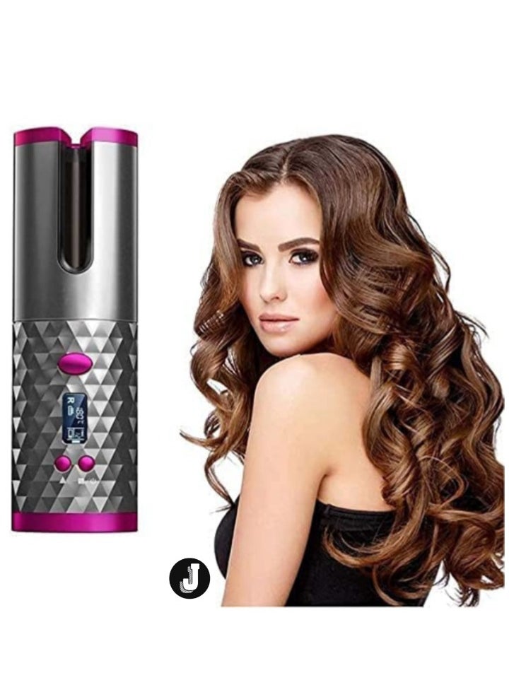 JAJEEK - "Cordless Automatic Hair Curler – Portable USB Rechargeable Curling Iron with LCD Temperature Display, Fast Heating & Auto-Rotating for Travel & Home (FHC61)" - Image 1