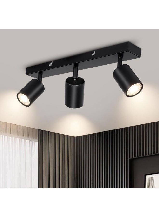 Furtey Adjustable Ceiling Spotlights - Modern Matte Black GU10 Track Lighting（With light bulb） for Majlis & Villas & Indoor & Kitchen & Hallway | Dimmable LEDs (Natural White) - Image 1