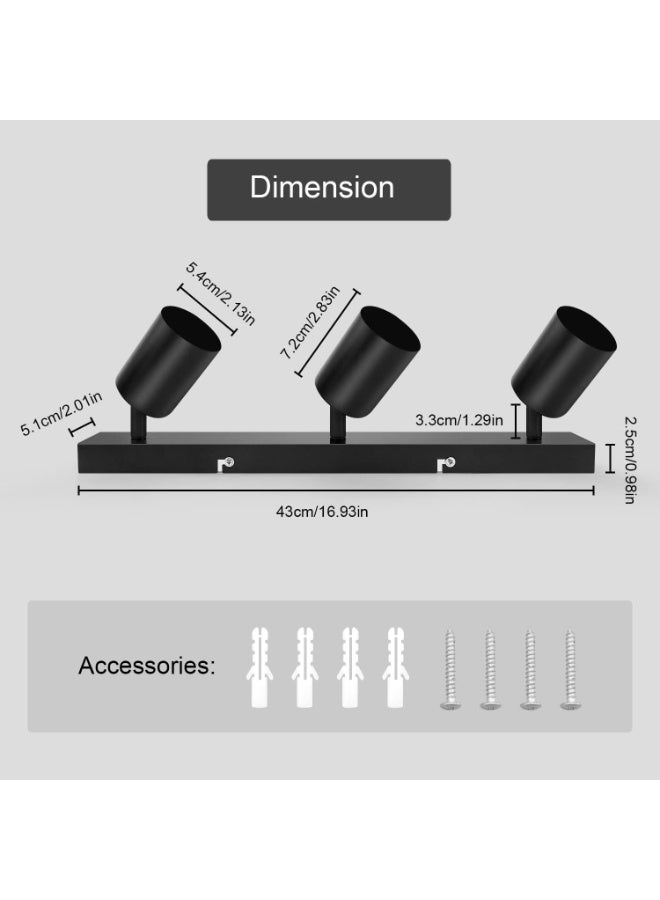 Furtey Adjustable Ceiling Spotlights - Modern Matte Black GU10 Track Lighting（With light bulb） for Majlis & Villas & Indoor & Kitchen & Hallway | Dimmable LEDs (Natural White) - Image 5