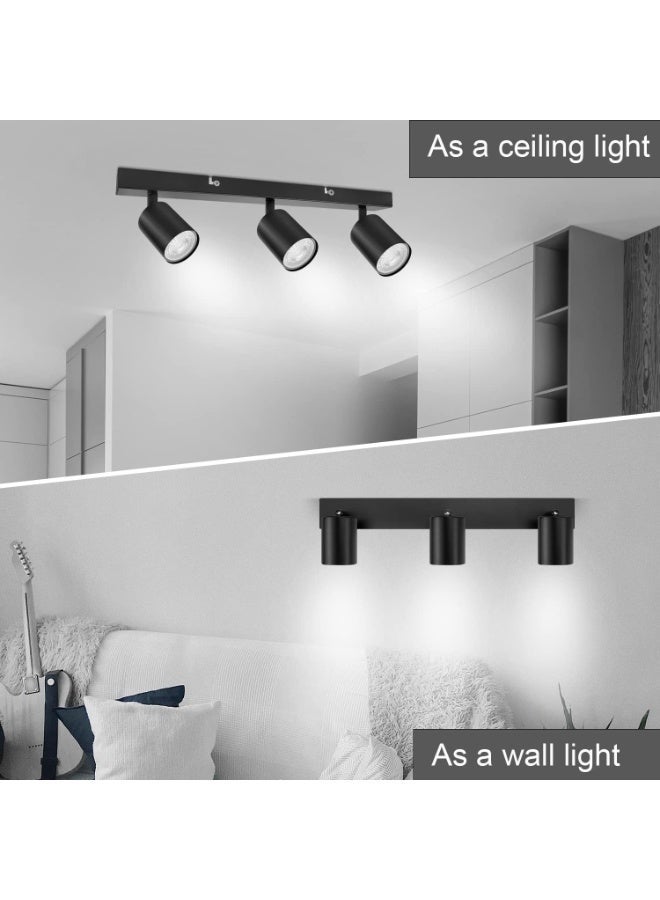 Furtey Adjustable Ceiling Spotlights - Modern Matte Black GU10 Track Lighting（With light bulb） for Majlis & Villas & Indoor & Kitchen & Hallway | Dimmable LEDs (Natural White) - Image 4