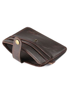 JINBAOLAI Leather Wallet with Button, Slim Minimalist Wallet for Credit Card, Bank Cards and Various Small Cards (Deep Coffee)  - Image 5