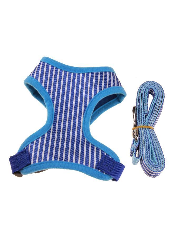 NIBEMINENT Nylon Stripe Pattern Leash With Vest Blue/White S - Image 1