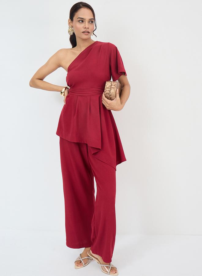 Femmella Women Asymmetric One Shoulder Top and Pants Co-Ords - Image 5
