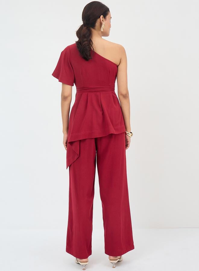 Femmella Women Asymmetric One Shoulder Top and Pants Co-Ords - Image 2