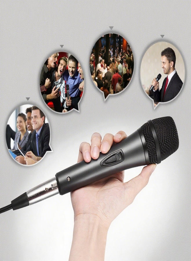 ويسري ميكروفون يدوي احترافي ديناميكي ذو ملف متحرك، بنمط قلبي، مزود بكابل قابل للفصل بطول 16 قدمًا من نوع XLR إلى 1/4 بوصة، مناسب لتسجيل الكاريوكي على المسرح أو في الاستوديو المنزلي. - Image 5