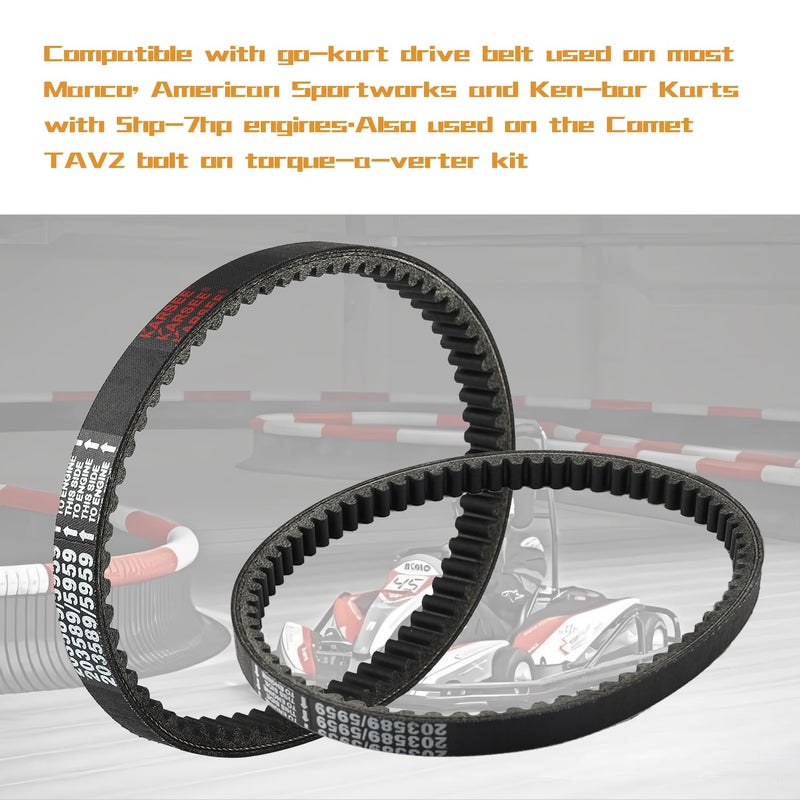 KARSEE 3pcs Go Kart Drive Belt Set - Image 2