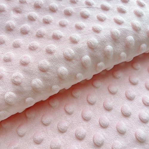 LMAEZNER 1Yardx62.6 Minky Dot Fabric by The Yard DIY Making Supplies Quilting Patchwork Cushions Plush Fleece Fabric Minky Fabric for Blanket, Pillow Covers, Clothing Making, Scarf,Sewing(Light Pink, 1 Yard) - Image 1