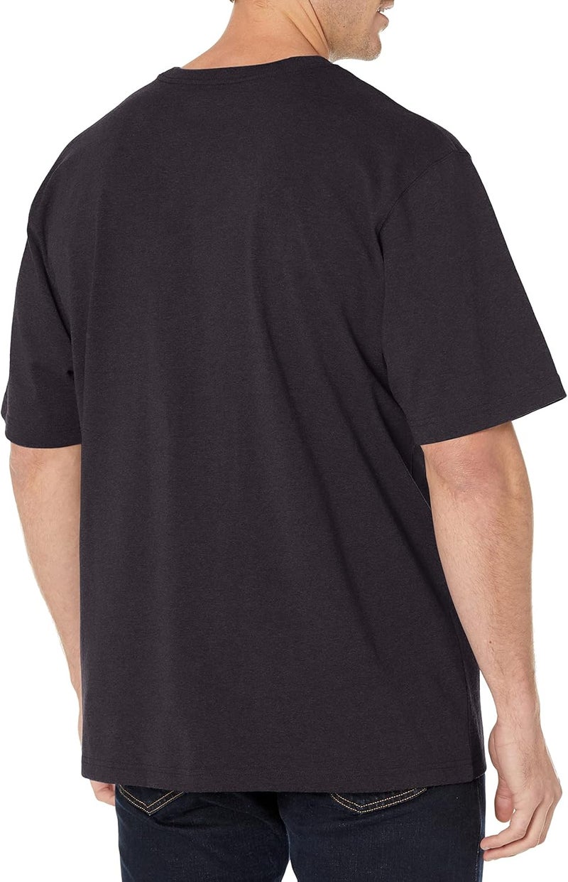 carhartt تي شيرت كار هارت للرجال بقصة فضفاضة وأكمام قصيرة ثقيلة الوزن بشعار جرافيك باللون الأسود - Image 2