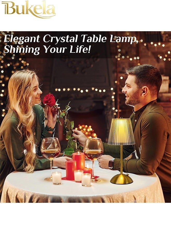 Bukela Portable Cordless Table Lamp, Fabric Shade Desk Lamps, 3000mAh Rechargeable Battery Operated Light, 3Color Dimmable Touch Lamp for Dining Room, Living Room, Bedroom, Bedside - Image 5