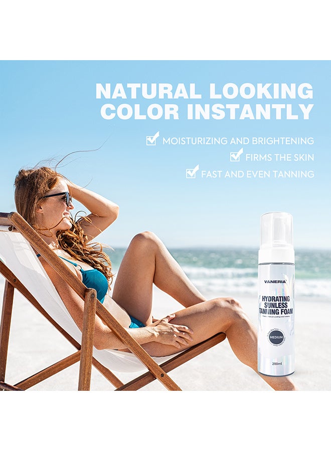 VANERIA Tanning mousse sun-free self-tanning outdoor sunbathing tanning agent moisturizing skin tanning foam cream - Image 4