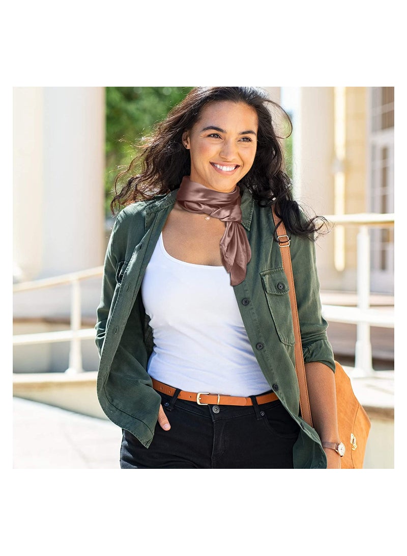 SYOSI 4 قطع من أوشحة الرأس الساتان ذات المربعات الكبيرة ذات الملمس الحريري لتغليف الشعر للنساء والفتيات مقاس 35 بوصة - Image 3