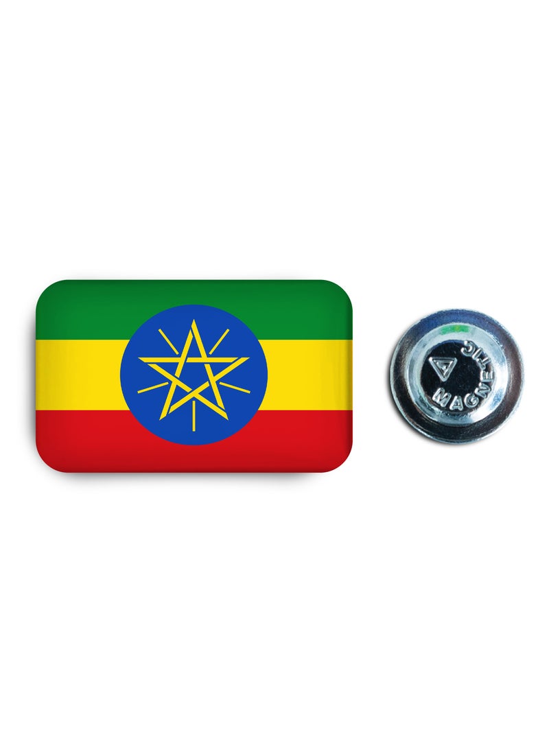 971MEDIA Ethiopia Flag Magnetic Badge  - Image 1