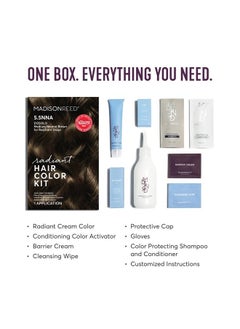 Madison Reed Radiant Hair Color Kit, Medium Neutral Brown for 100% Gray Coverage of Resistant Gray Hair, Ammonia-Free, 5.5NNA Dosolo Brown, Permanent Hair Dye, Pack of 1  - Image 2