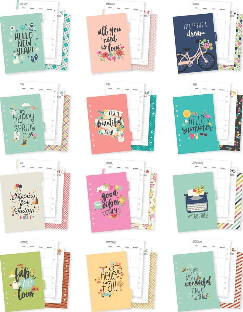Simple Stories Carpe Diem Seasons Double-Sided A5 Planner Inserts-Monthly, Undated - Image 2