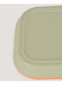 Let's Be Child 2-Piece Square Plate Sage Green-Peach  - Image 4