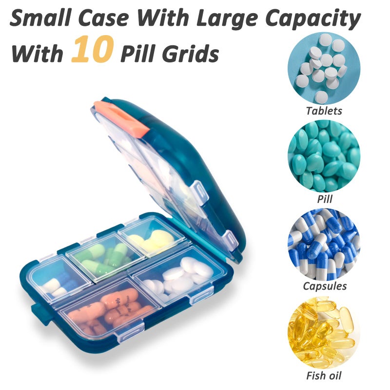CAPHONT 2 Pcs Travel Pill Organizer with Labels, Portable Travel Medicine Daily Pill Container Organizer 7 Day Pill Case Storage Vitamin Fish Oil (Blue & Red, 320 Medicine Lables) - Image 4