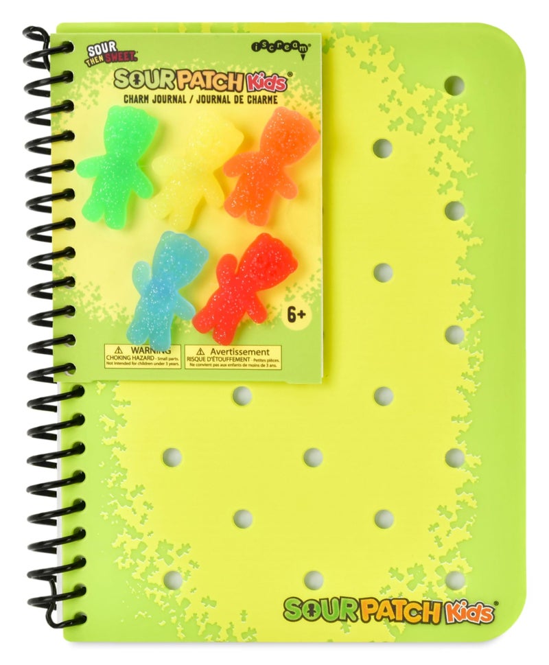 iscream Sour Patch Kids Soft Touch Cover SpiralBound Lined Page 7 Charm Journal with 5 Charms - Image 2