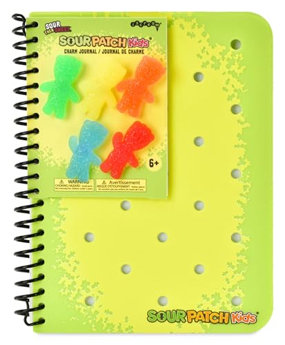 iscream Sour Patch Kids Soft Touch Cover SpiralBound Lined Page 7 Charm Journal with 5 Charms - Image 1