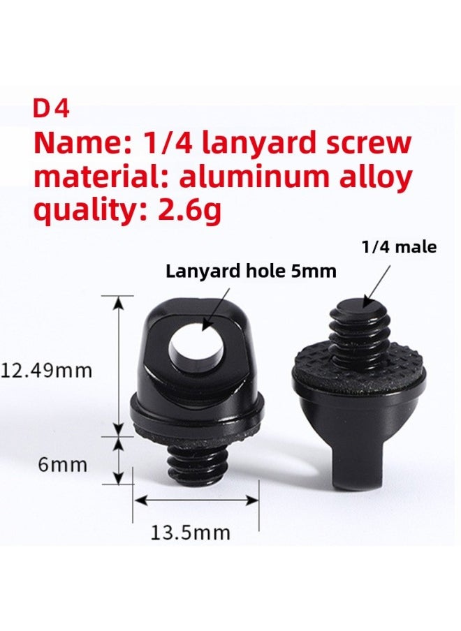 Generic SLR Camera Lanyard Metal Screw 1/4 Fixed Shoulder Strap Micro Single Quick Release Wrist Strap Connection Anti-loss Rope-Body Color:D4 1  - Image 1